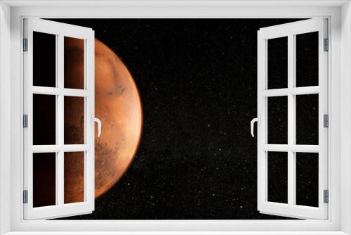 Fototapeta Naklejka Na Ścianę Okno 3D - Mars lit from right side