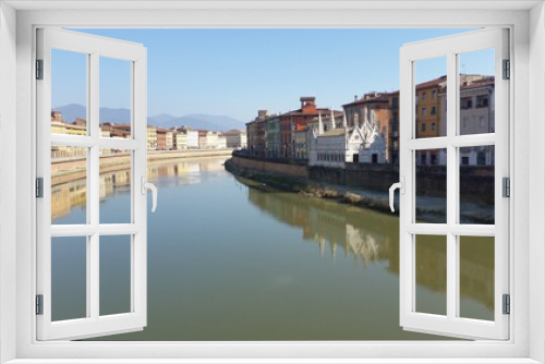 Fototapeta Naklejka Na Ścianę Okno 3D - Aussicht von der Ponte Solferino in Pisa