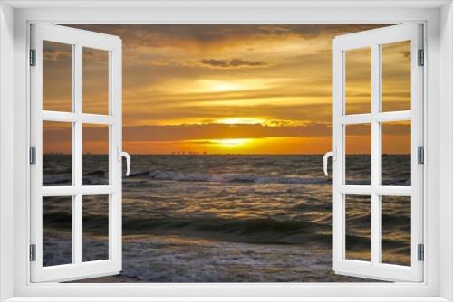 Fototapeta Naklejka Na Ścianę Okno 3D - Brilliant sunset over Sanibel Beach in Florida before Hurricane Ian