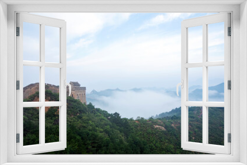 Fototapeta Naklejka Na Ścianę Okno 3D - Great Wall in China，The Great Wall and the beautiful clouds in the morning