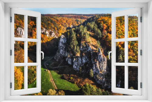 Fototapeta Naklejka Na Ścianę Okno 3D - jesień, dolina kobylańska, małopolska, jura krakowsko-częstochowska