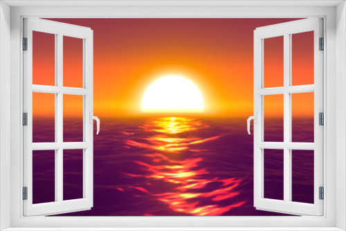 Fototapeta Naklejka Na Ścianę Okno 3D - panorama of the ocean sunset, sea sunset