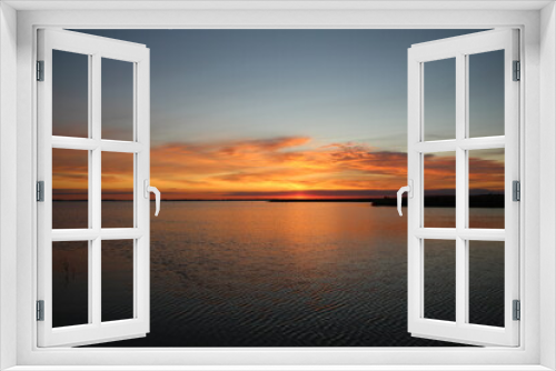 Fototapeta Naklejka Na Ścianę Okno 3D - Saaler Bodden bei Sonnenuntergang