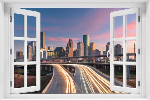 Fototapeta Naklejka Na Ścianę Okno 3D - Houston, Texas, USA Downtown Skyline over the Highways