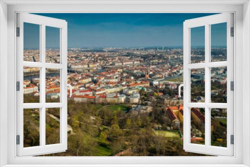 Fototapeta Naklejka Na Ścianę Okno 3D - Panoramic view on Prague above Kinskeho Garden 