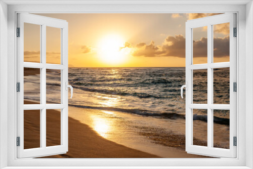 Fototapeta Naklejka Na Ścianę Okno 3D - Tropical Beach at sunset