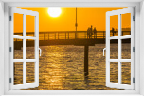 Fototapeta Naklejka Na Ścianę Okno 3D - Pier And Golden Sky 8