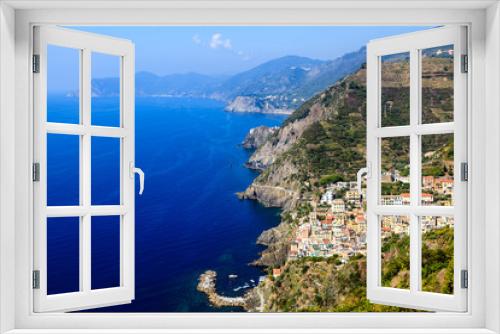 Fototapeta Naklejka Na Ścianę Okno 3D - Aerial View of Riomaggiore in Cinque Terre, Italy