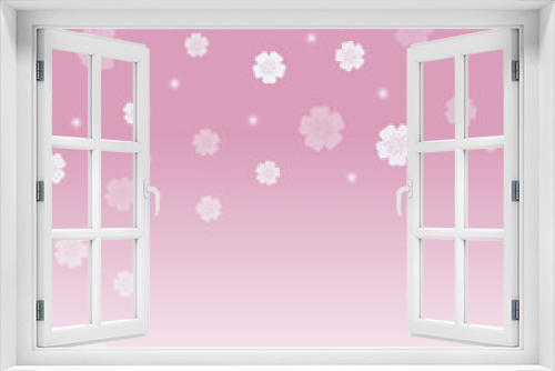 Fototapeta Naklejka Na Ścianę Okno 3D - Spring cherry blossoms vector background. Simple white and pink romantic backdrop with pastel gradient.
