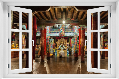 Fototapeta Naklejka Na Ścianę Okno 3D - Interior of the Mindroling Monastery, Zhanang County, Shannan Prefecture, Tibet Autonomous Region, China - Asia