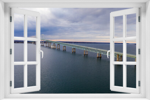 Fototapeta Naklejka Na Ścianę Okno 3D - Claiborne Pell Bridge - Rhode Island