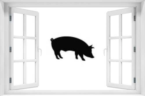 Fototapeta Naklejka Na Ścianę Okno 3D - silhouette of a pig