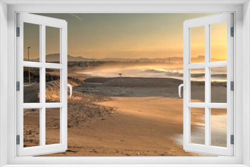 Fototapeta Naklejka Na Ścianę Okno 3D - Sunset over Biarritz Beach, HDR Image