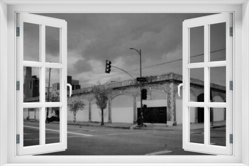 Fototapeta Naklejka Na Ścianę Okno 3D - Infrared black and white images of the streets of Los Angeles during the early days of the global pandemic of 2020.