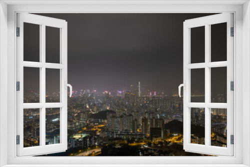 Fototapeta Naklejka Na Ścianę Okno 3D - Kowloon in the night