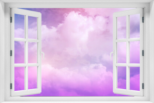 Pink sky background with clouds 