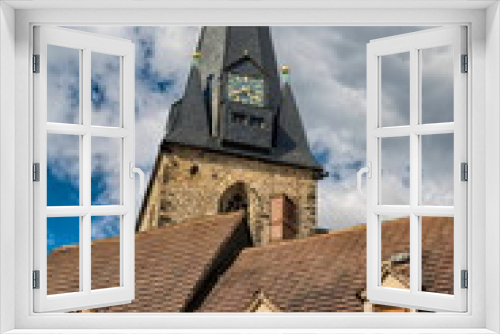 Fototapeta Naklejka Na Ścianę Okno 3D - bernburg, deutschland - altstadt mit turm der marienkirche.