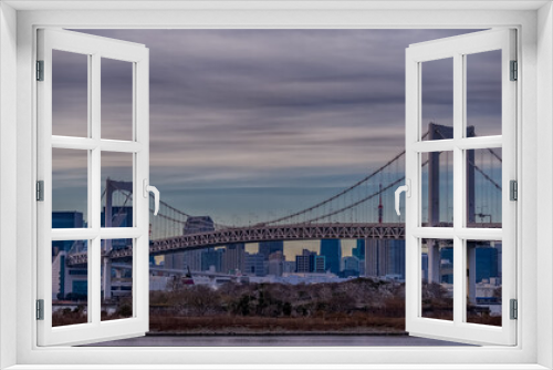 Fototapeta Naklejka Na Ścianę Okno 3D - 東京都港区台場から見た東京湾の景色