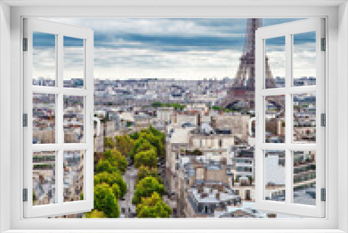 Fototapeta Naklejka Na Ścianę Okno 3D - Paris. Aerial view of the capitals of France.