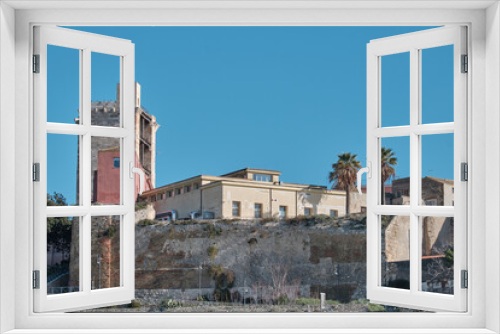 Fototapeta Naklejka Na Ścianę Okno 3D - Cagliari old Castle city with the San Pancrazio Tower - sardinia - italy .