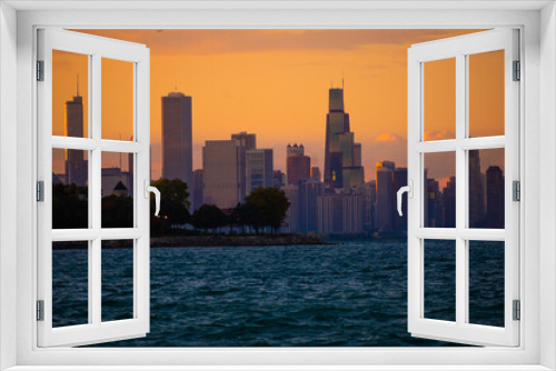 Fototapeta Naklejka Na Ścianę Okno 3D - cityscape chicago