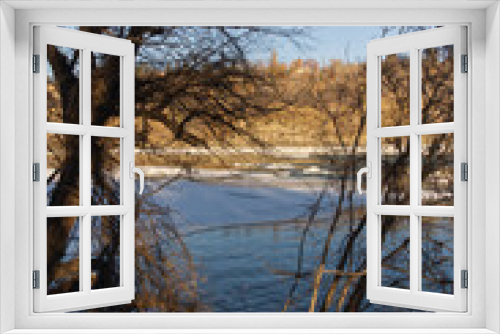 Fototapeta Naklejka Na Ścianę Okno 3D - River Valley in the Winter