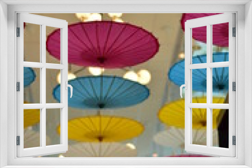 Fototapeta Naklejka Na Ścianę Okno 3D - colorful umbrellas in the market
