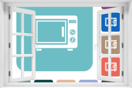 Microwave oven rounded square flat icons