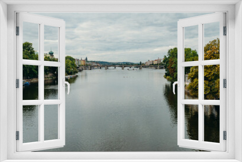 Fototapeta Naklejka Na Ścianę Okno 3D - Vltava river in Prague. Vltava is the longest river within the Czech Republic.