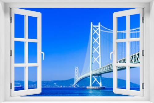 Fototapeta Naklejka Na Ścianę Okno 3D - Akashi Kaikyo bridge in Kobe Japan