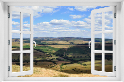 Fototapeta Naklejka Na Ścianę Okno 3D - Beautiful panoramic landscape of the Peak District National Park, Derbyshire, United Kingdom, the first national park in England and also a popular tourist destination – August, 2018