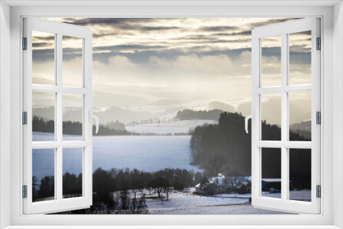 Fototapeta Naklejka Na Ścianę Okno 3D - landscape with snow in winter lower austria