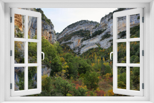 Fototapeta Naklejka Na Ścianę Okno 3D - View of Sierra de Guara gorge near Lecina village, Huesca, Spain