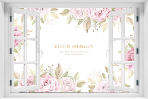 Fototapeta Naklejka Na Ścianę Okno 3D - minimalist floral wedding card set 