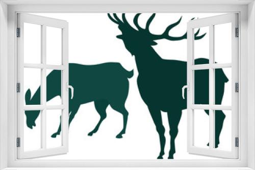 Fototapeta Naklejka Na Ścianę Okno 3D - Deer silhouette