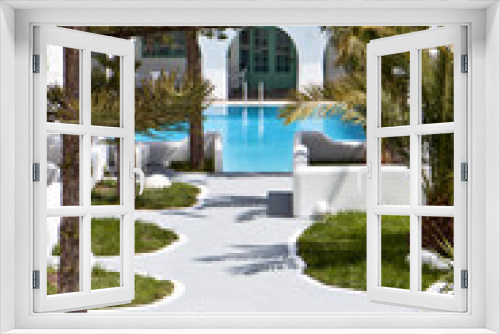 Fototapeta Naklejka Na Ścianę Okno 3D - Luxury hotel at Santorini island in Greece