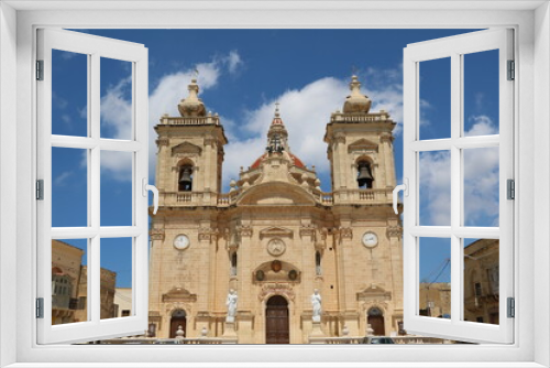 Fototapeta Naklejka Na Ścianę Okno 3D - Church in Xagħra on Gozo, Malta