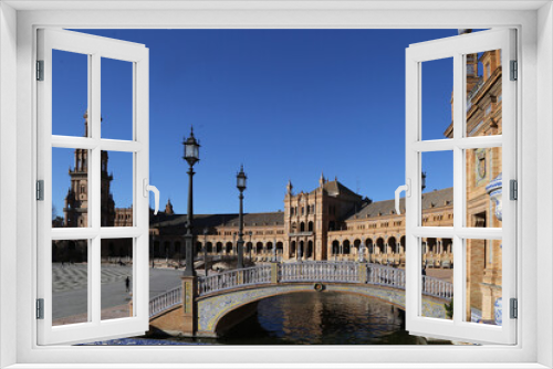 Fototapeta Naklejka Na Ścianę Okno 3D - Pont et monument Séville