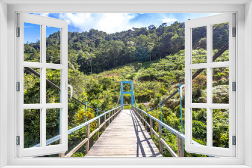 Fototapeta Naklejka Na Ścianę Okno 3D - bridge in the jungle