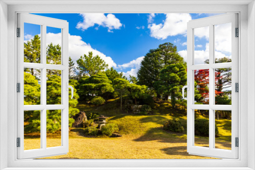 Fototapeta Naklejka Na Ścianę Okno 3D - 秋の日本庭園 京都 二条城