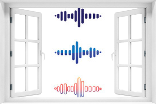 Fototapeta Naklejka Na Ścianę Okno 3D - Sound waves vector illustration music icon logo equalizer