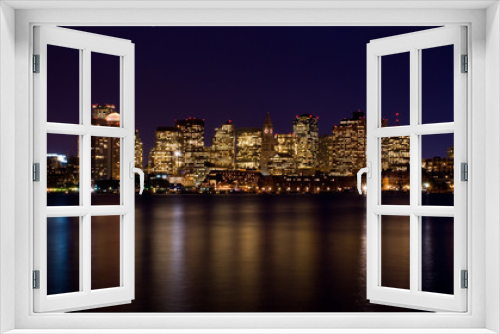 Fototapeta Naklejka Na Ścianę Okno 3D - View ofthe skyline of Boston Massachusetts at night.