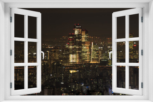 Fototapeta Naklejka Na Ścianę Okno 3D - city at night