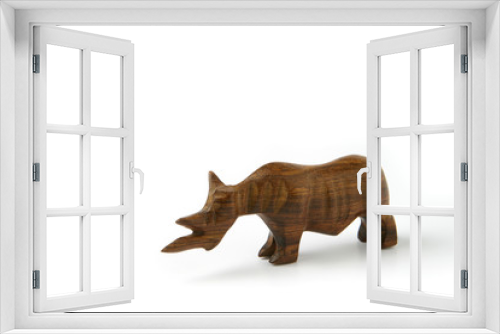 Fototapeta Naklejka Na Ścianę Okno 3D - Wooden rhinoceros