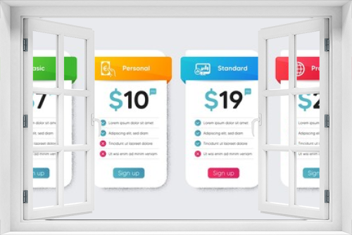 Finance icons set. Price table chart, business plan template. Included icon as World money, Loyalty program, Candlestick chart signs. Finance flat icons. Vector