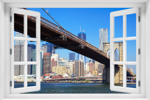 Fototapeta Naklejka Na Ścianę Okno 3D - Brooklyn Bridge with Lower Manhattan skyline in New York City