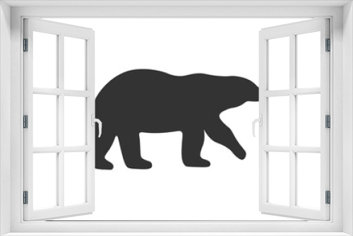 Fototapeta Naklejka Na Ścianę Okno 3D - Polar bear silhouette. Simple icon. Flat style element for graphic design. Vector EPS10 illustration.