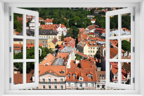 Fototapeta Naklejka Na Ścianę Okno 3D - View of Riga roofs in summer. 