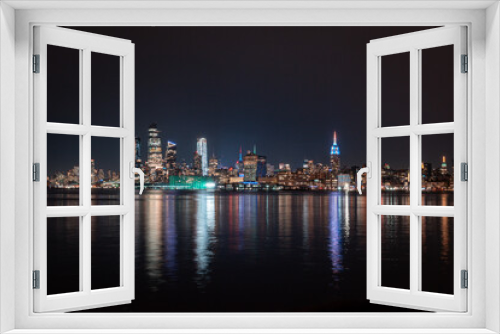 Fototapeta Naklejka Na Ścianę Okno 3D - Manhattan view at night - New York, 2018