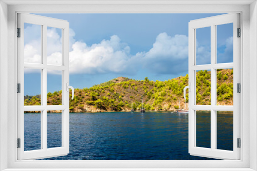 Fototapeta Naklejka Na Ścianę Okno 3D - Gocek Bay coastline view in Turkey
